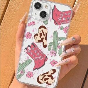Punchy Cactus Cowgirl Wester iPhone 14 Pro Max Phone Case NWOT Clear